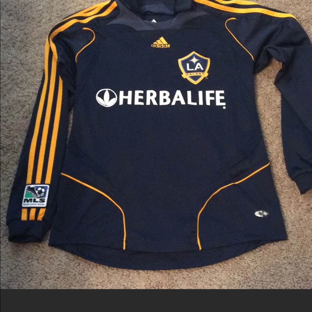 LA Galaxy Youth Medium Adidas soccer jersey